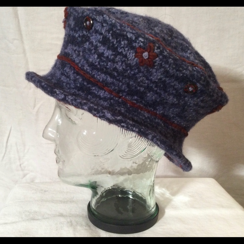 Felted WOOL HAT Handmade HIPPY BLUE 100% Premium Wool